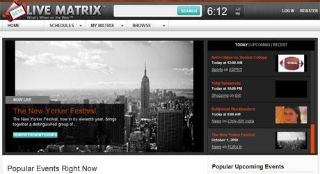 Live Matrix: um site que reúne vários eventos ao vivo na internet